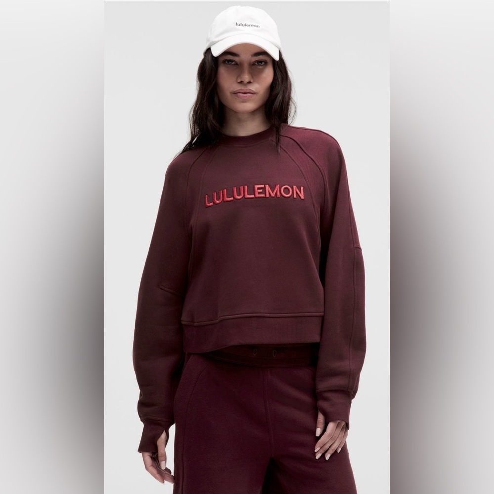 NWT Lululemon Scuba Oversized Pullover. Size- M/L. Color- Garnet